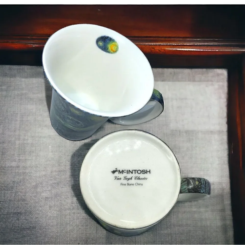 McIntosh Von Gogh Classics l Fine China l 11 oz. Coffee Mug l Starry Night l EUC